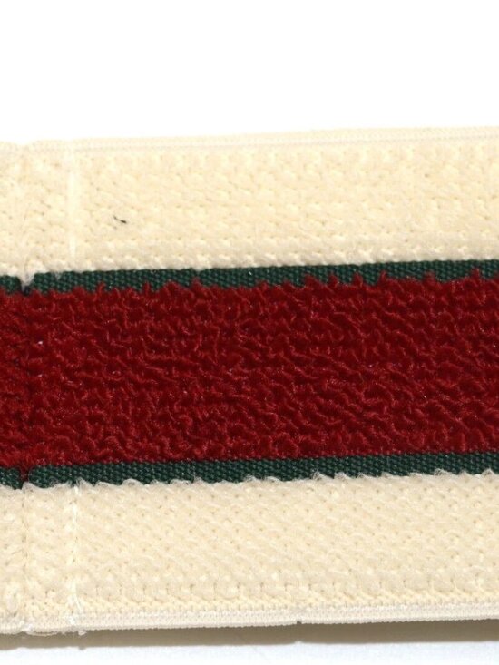GUCCI Elastic Headband Red And White Stripe Size Small - White/Red/Green
